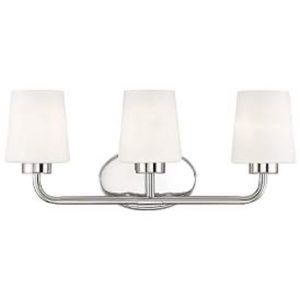 BRAND NEW in box Savoy Polished Nickel 3-light Vanity Fixture milk glass shades